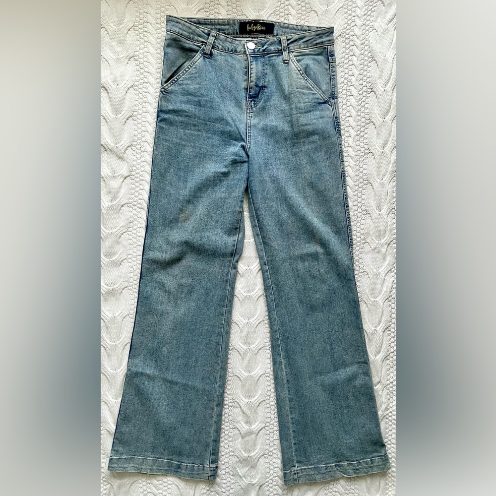 Indigo Rein high rise flare jeans light wash stretch size 11 (29)